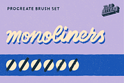 Monoliners Procreate Brush Set, a Brush Add-On by Idle Letters (Thumbnail 1 of 7)