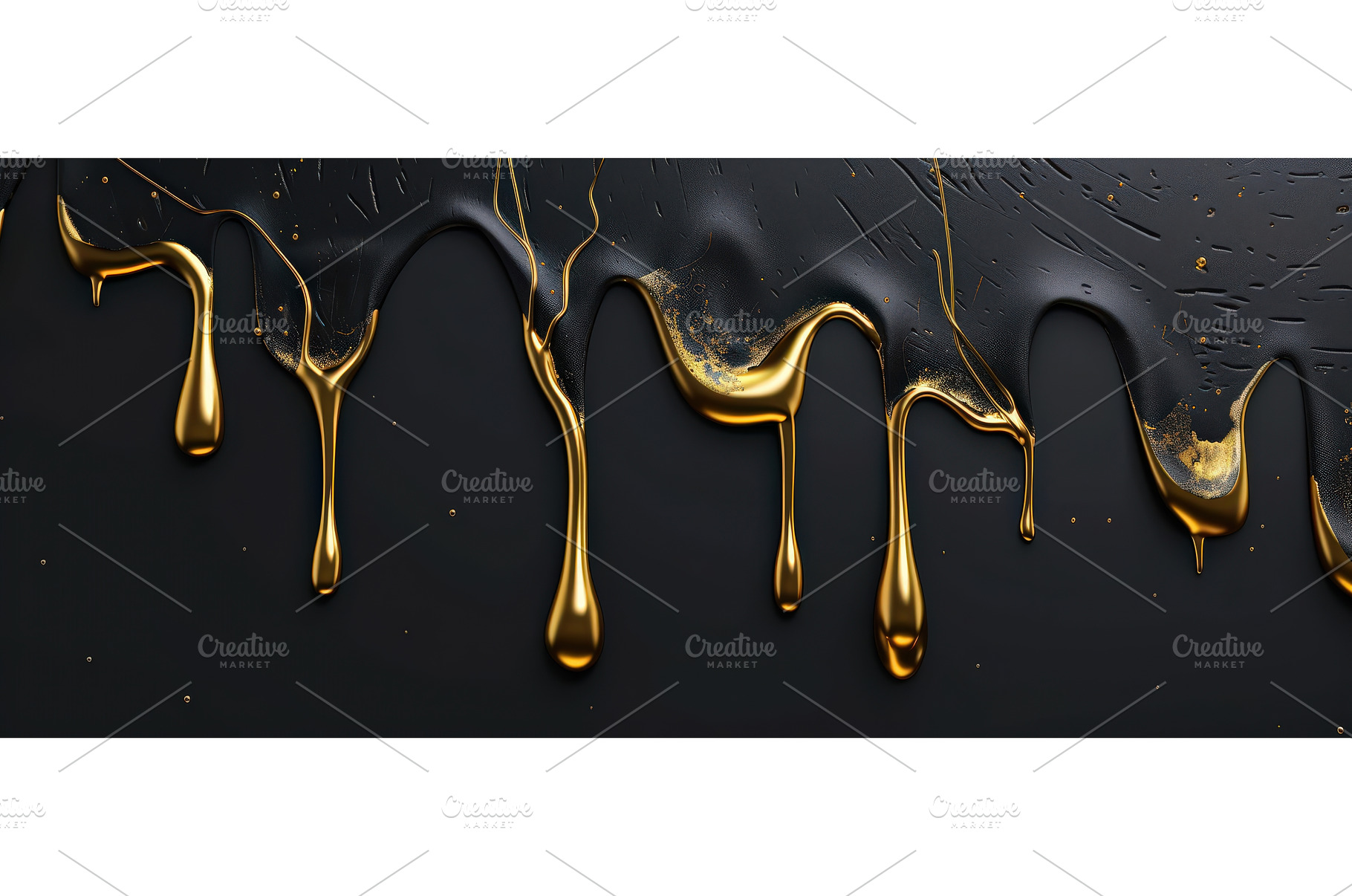 Gold Drips on Black Textured, an Arts & Entertainment Photo by piter.goskov