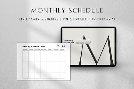 Digital Monthly Schedule Tracker