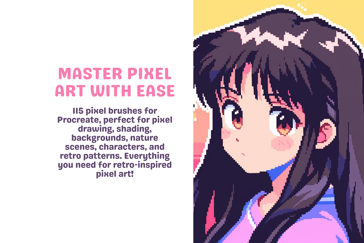 Premium Pixel Brushes for Procreate, a Brush Add-On by nikiartcorner (Photo 2 of 9)