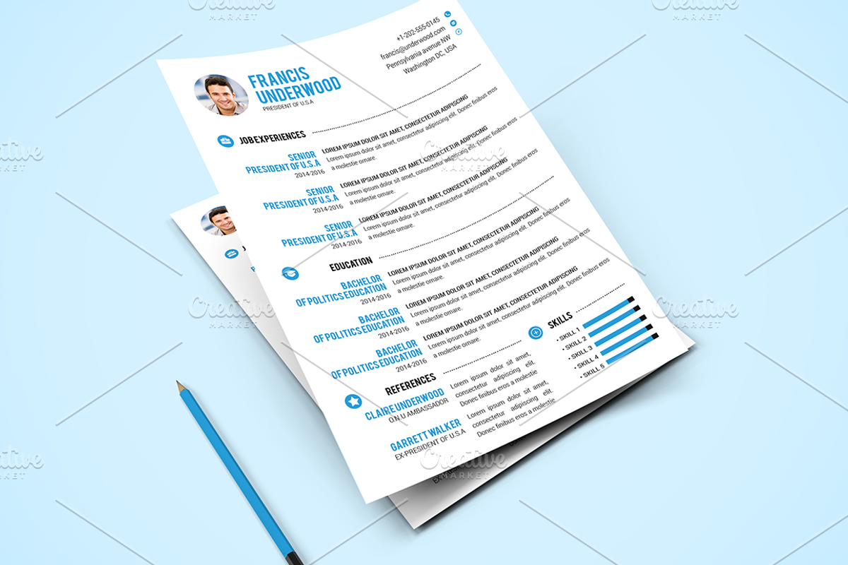 Resume/CV Photoshop & Word, a Resume Template by Studio 19 (Photo 3 of 6)