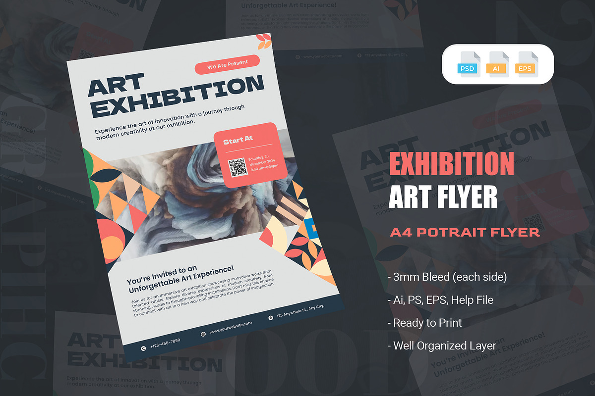 Art Exhibition Bauhaus - Flyer, a Flyer Template by AQR Studio (Photo 1 of 2)