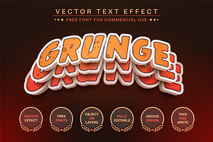 Grunge Sticker Editable Text Effect