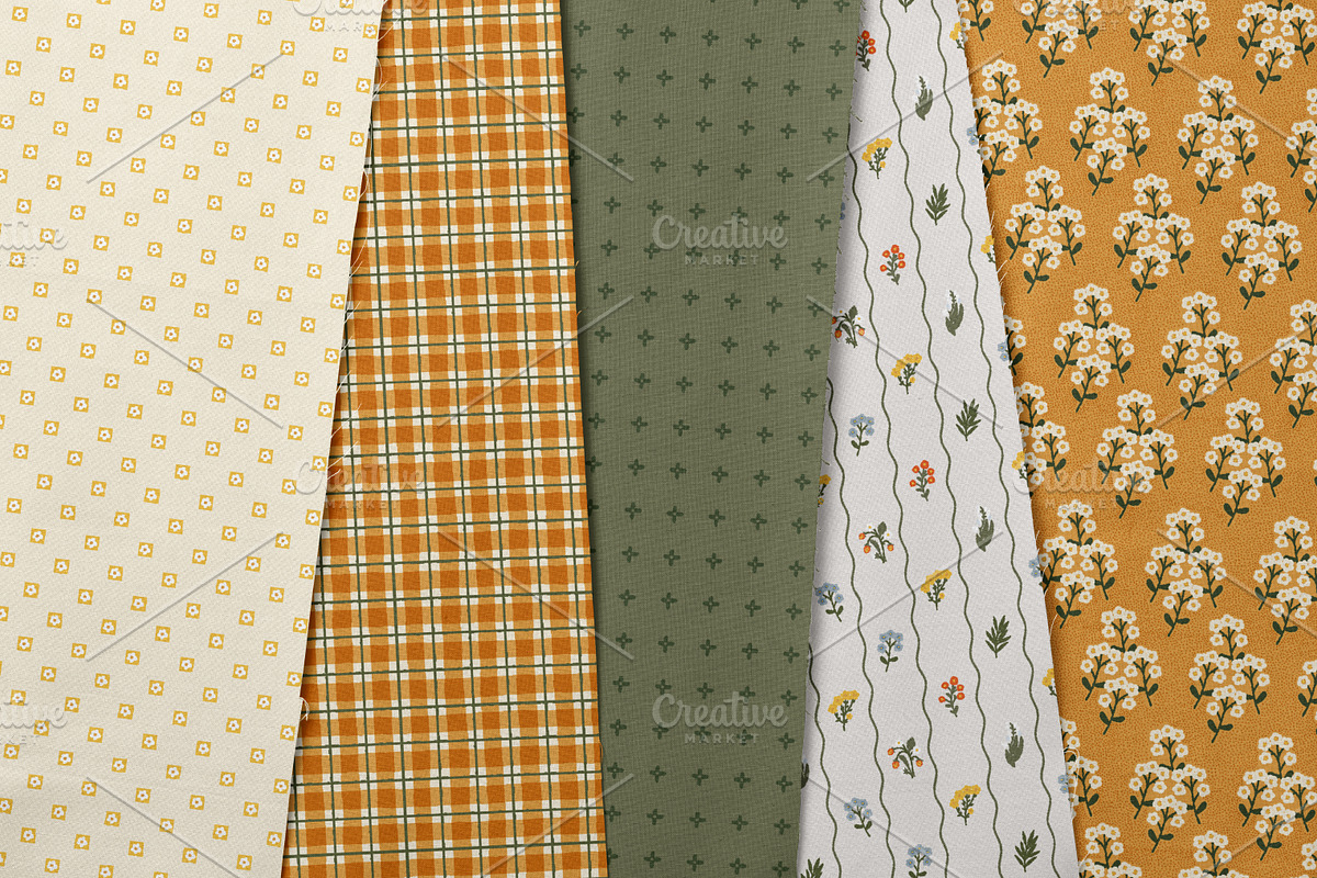 Country Mornings. Seamless Patterns