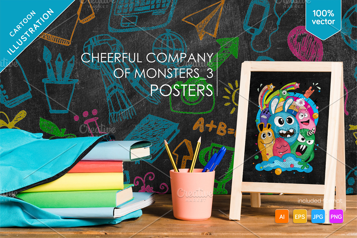 Cheerful company of monsters 03., an Animal Illustration by KENO Mascots (Photo 3 of 6)