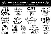 Cute Cat Quotes Design Pack, an Animal Illustration by Melanie Peterson (Thumbnail 1 of 4)