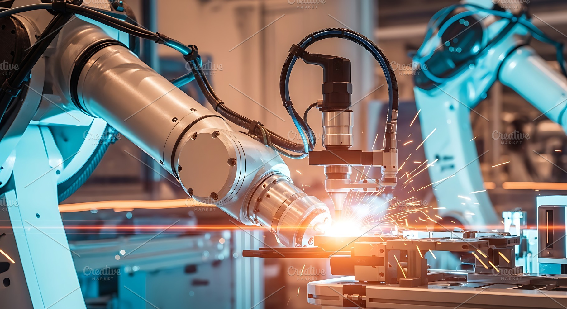 Industrial robotic arms welding meta, a Technology Photo by Artonix