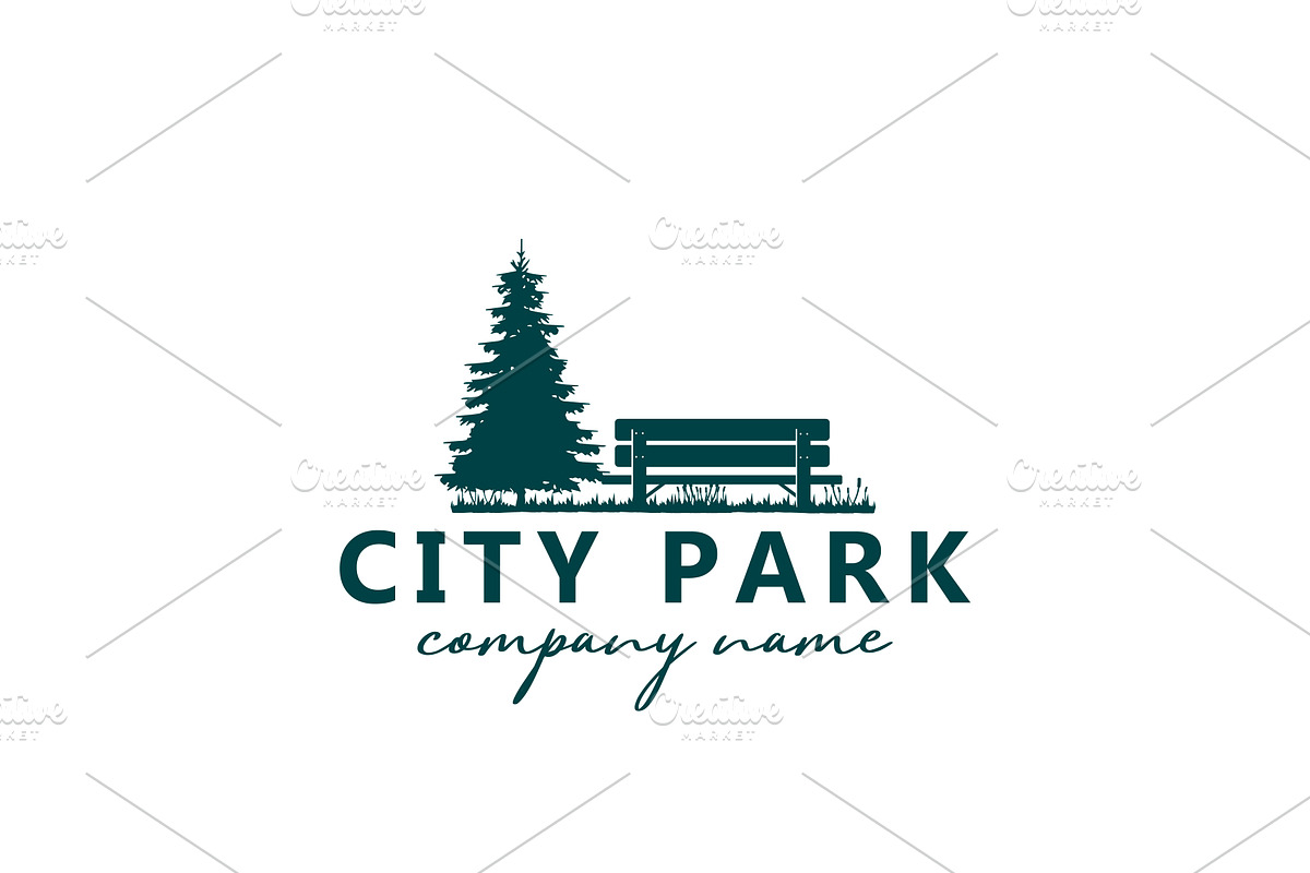 Single Wooden Bench in Park Logo, a Branding & Logo Template by AlvinStd