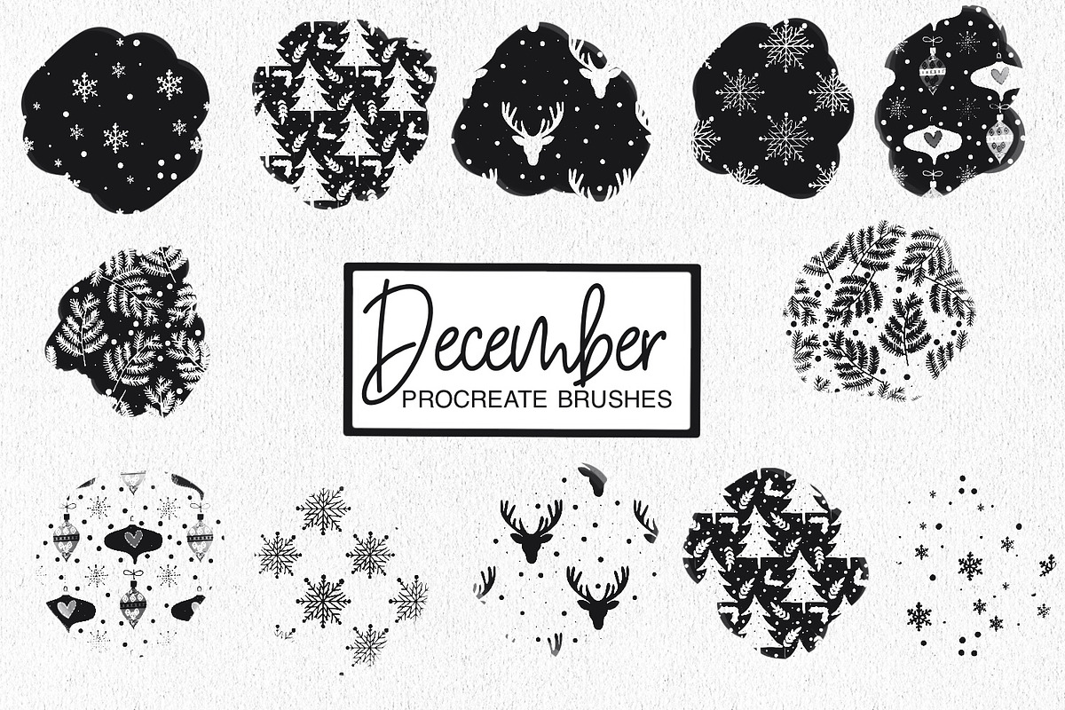 December Pattern Brushes | Winter, a Brush Add-On by illuztrate (Photo 3 of 7)