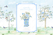 Chinoiserie Garden Toile Light Blue, a Graphic by LABFcreations (Thumbnail 1 of 7)