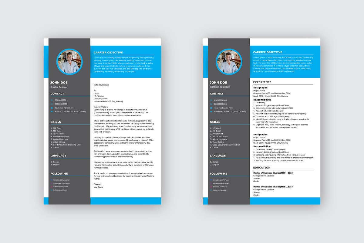 Modern Resume Template / Words, AI, a Resume Template by Annudesign (Photo 2 of 6)