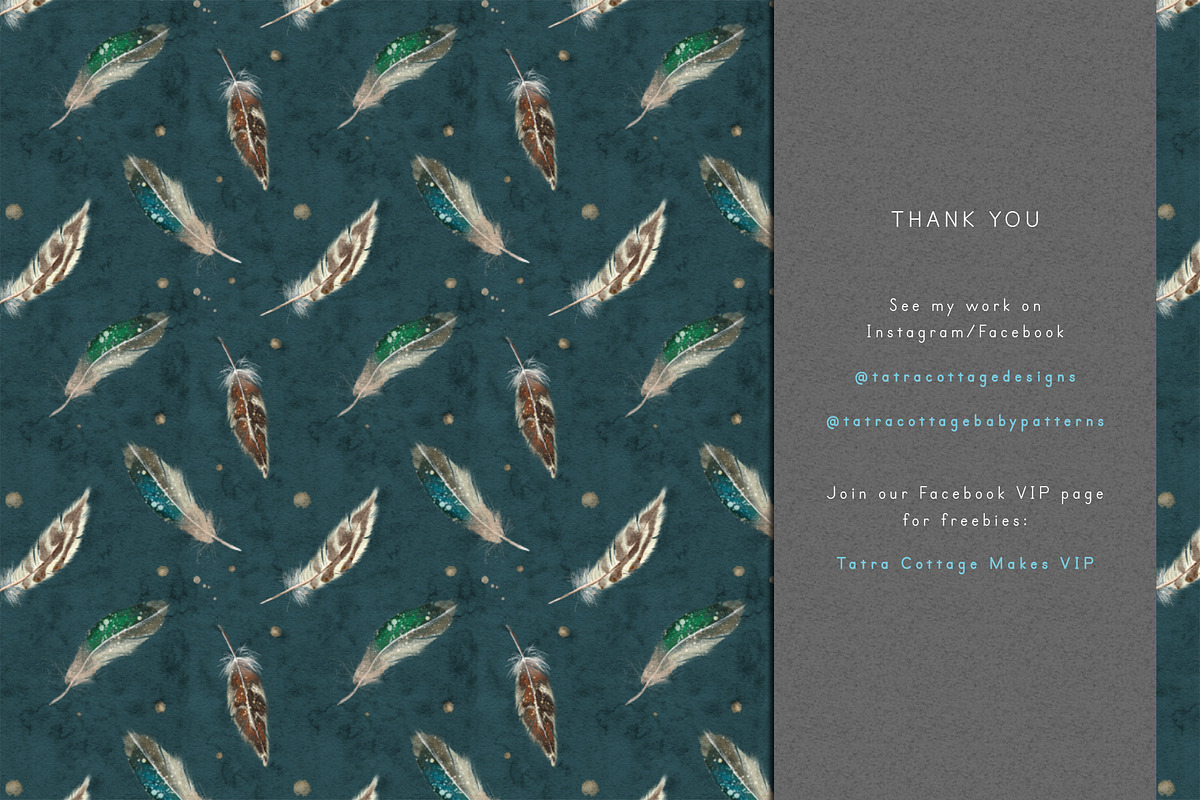 Duck Feathers Seamless Pattern Steel, a Pattern Graphic by Tatra Cottage Designs (Photo 4 of 4)