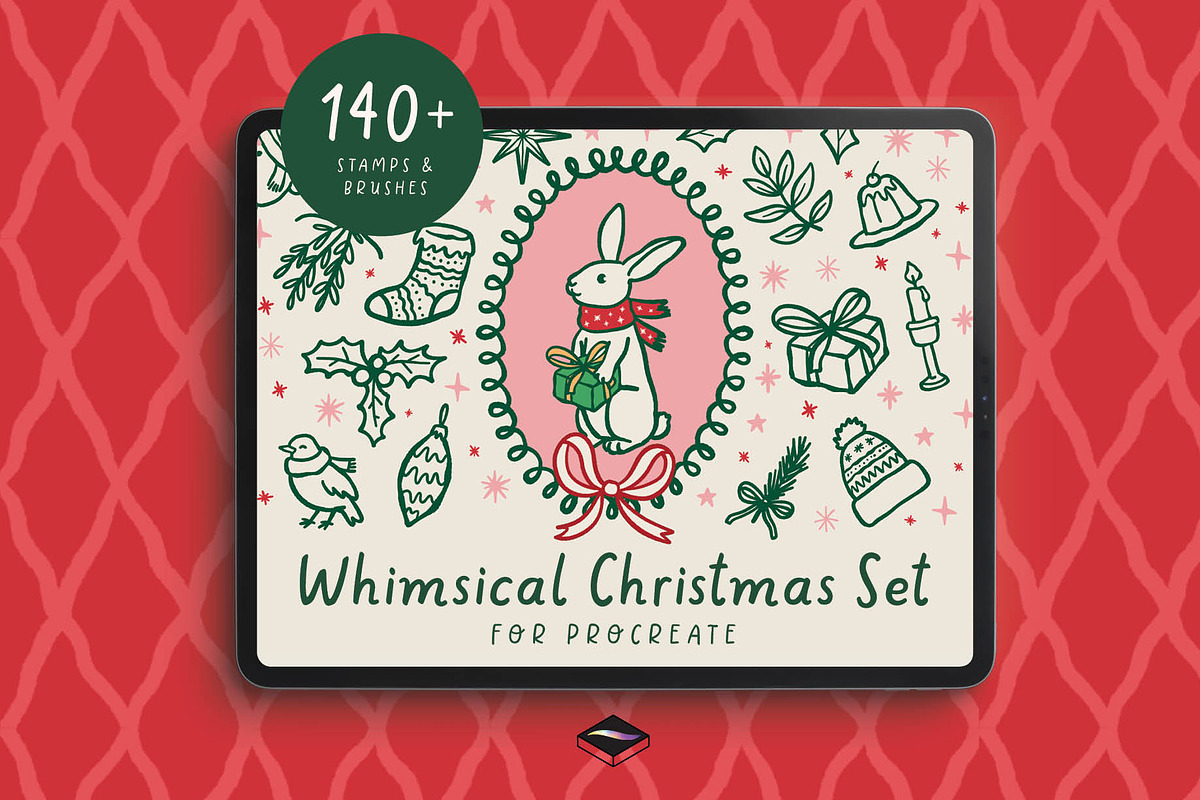 Whimscal Christmas Set for Procreate, a Brush Add-On by Pencil Twist (Photo 1 of 10)