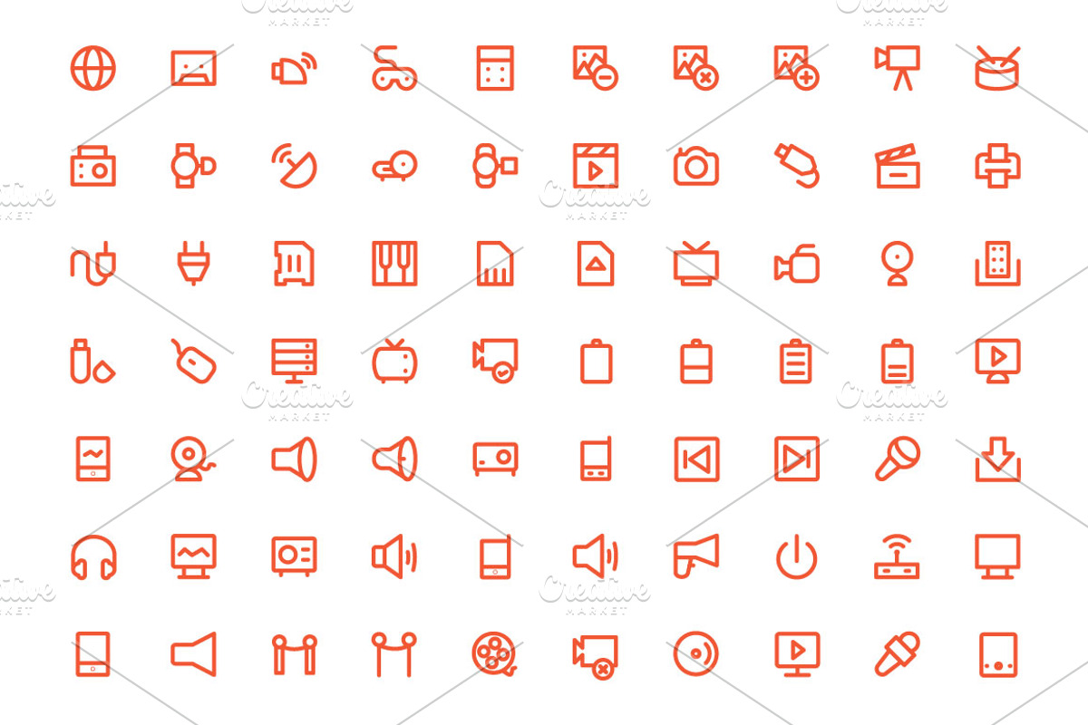 250+ Multimedia Icons Set preview 3