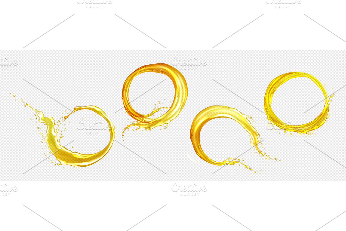 Juice splash with circular golden, a Food Illustration by art PVP - market