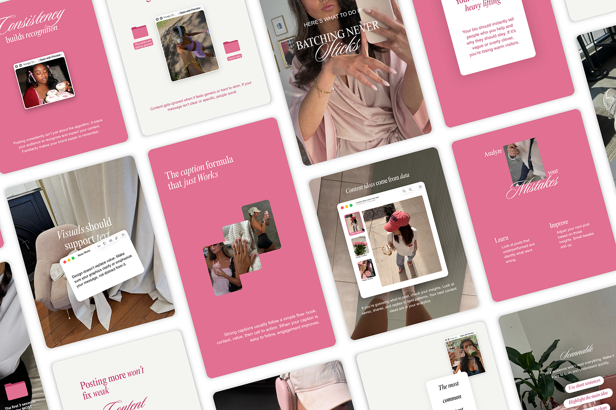 Pink iOS Core Instagram Posts, a Social Media Template by Meraki Templates (Photo 1 of 8)