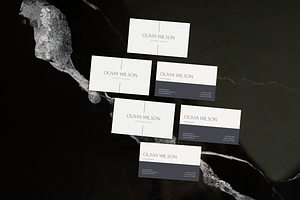 Business Card Mock Up Black Marble