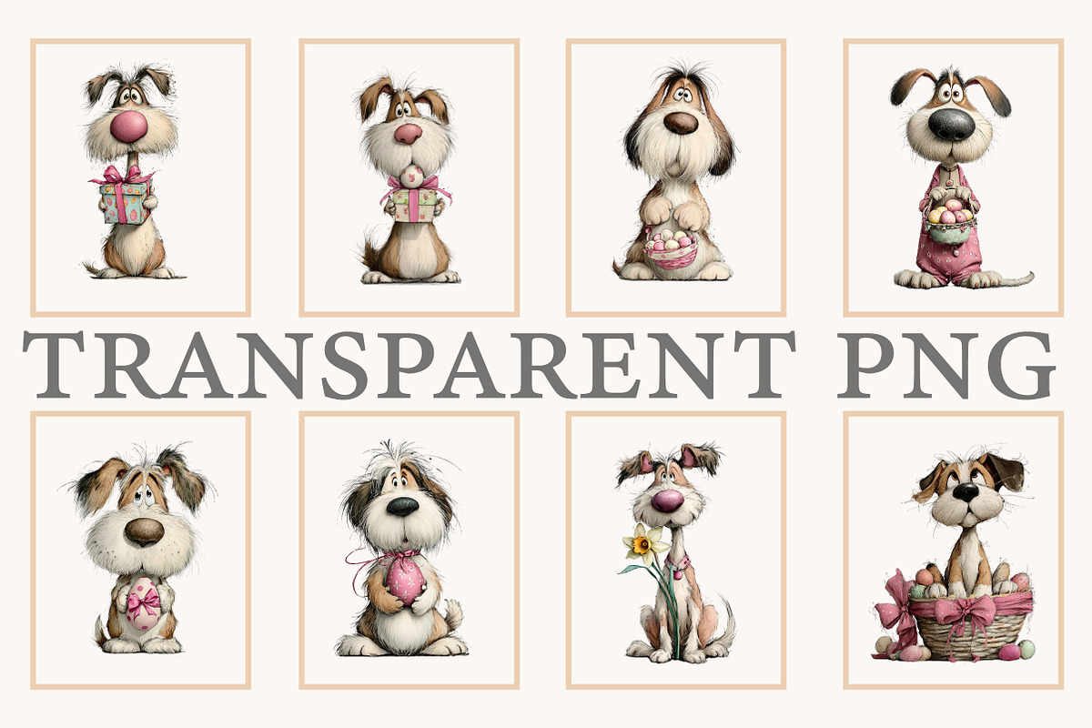 Whimsical Easter Dogs clipart, an Illustration by Designworld (Photo 3 of 10)
