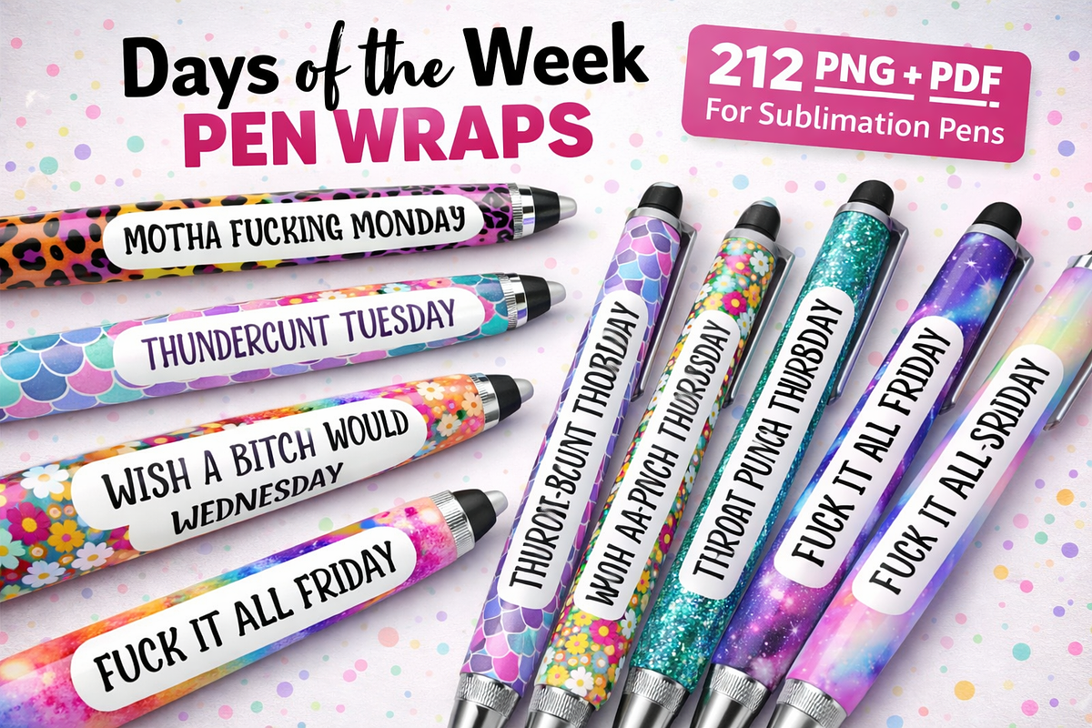 Days of the Week Pen Wrap Bundle, an Object Graphic by MIRoots Design Studio (Photo 1 of 4)