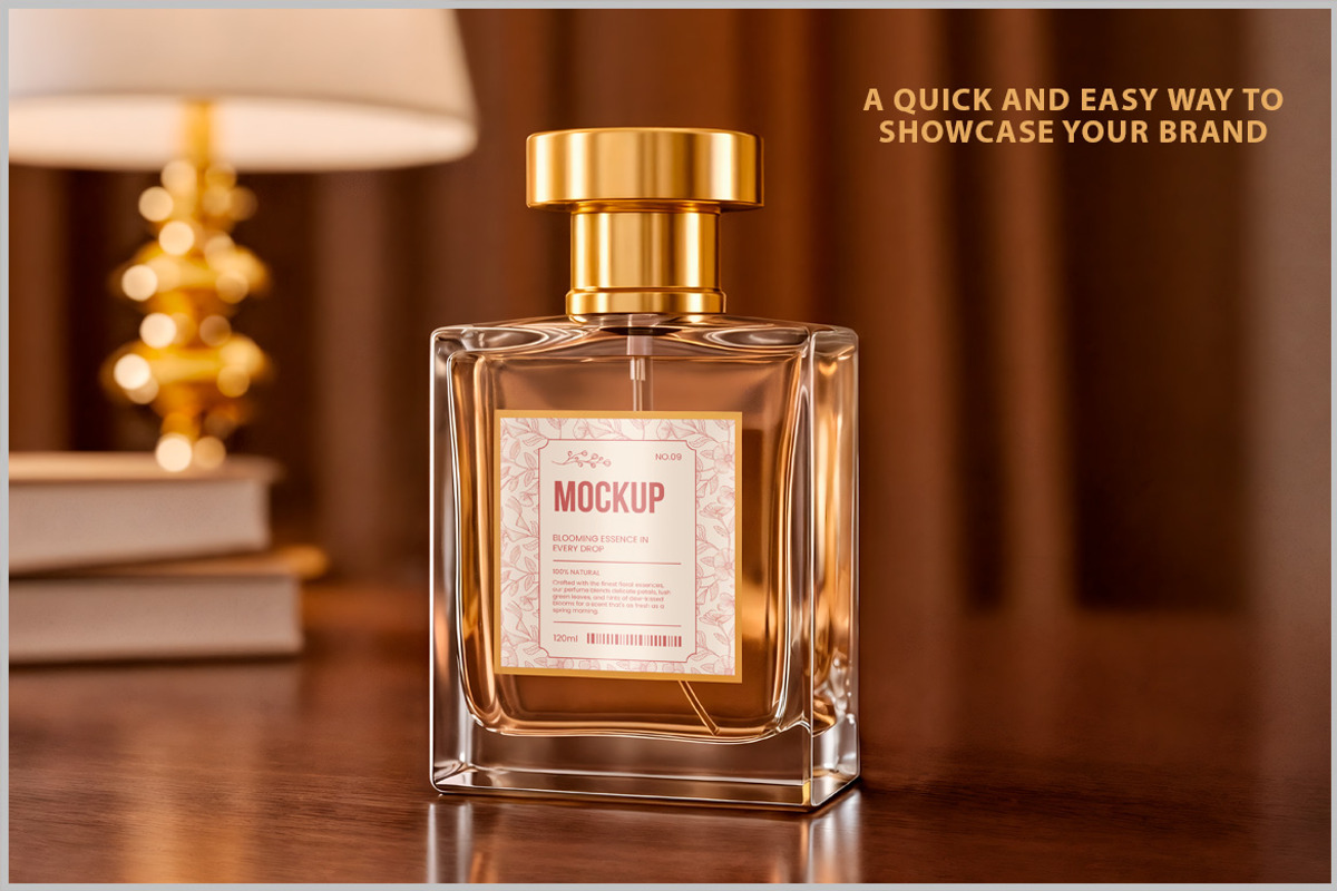 Perfume Bottle Mockup PSD, a Packaging Mockup by Bruno's Shop (Photo 2 of 4)
