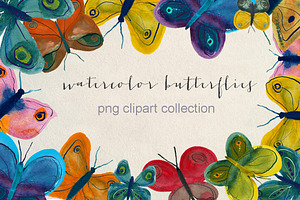 Abstract Watercolor Butterflies