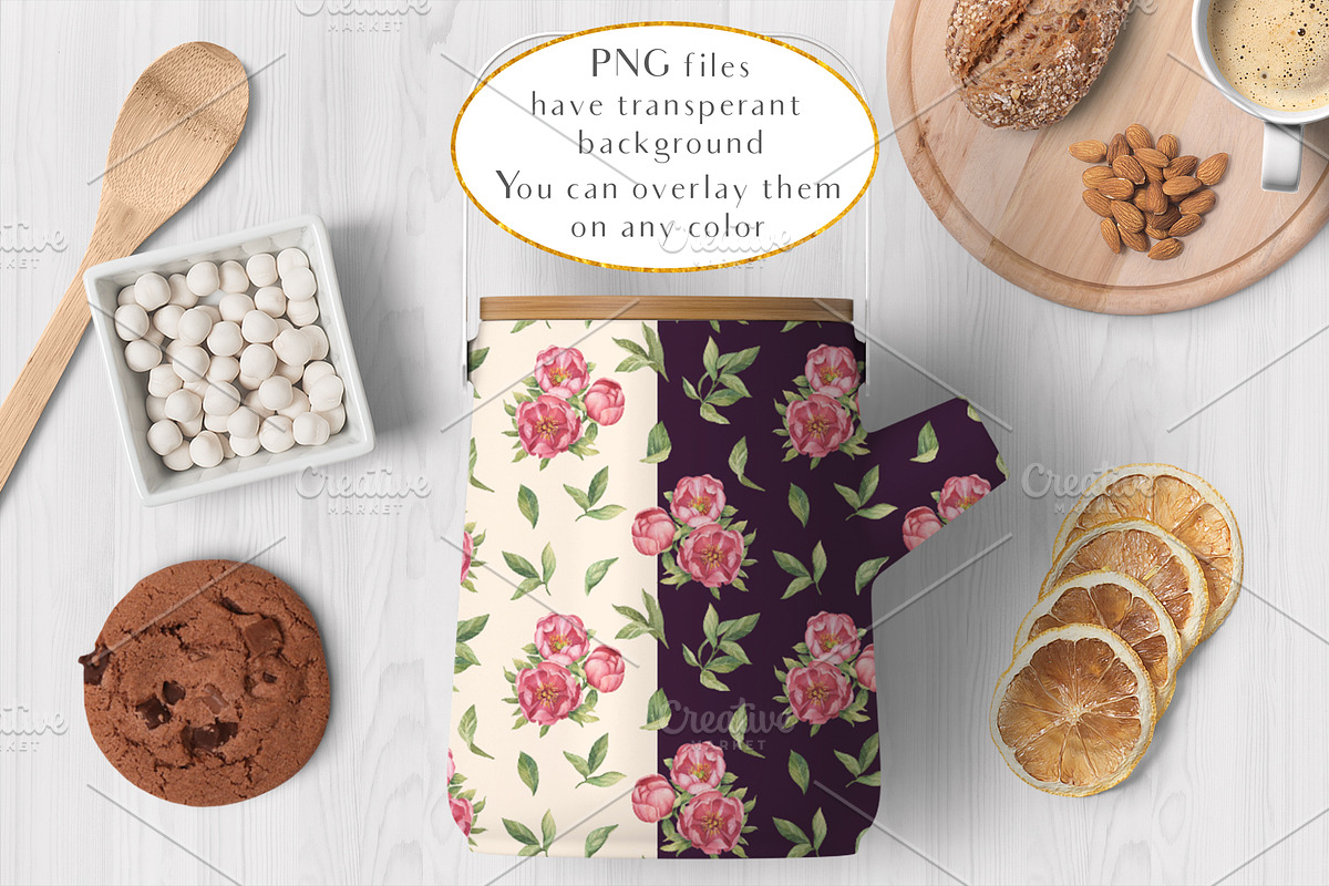 Peonies Seamless Patterns, a Pattern Graphic by Irina Diasli (Photo 7 of 8)