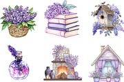 Watercolor Lilac Cottage Life Items, an Illustration by Designking (Thumbnail 5 of 5)