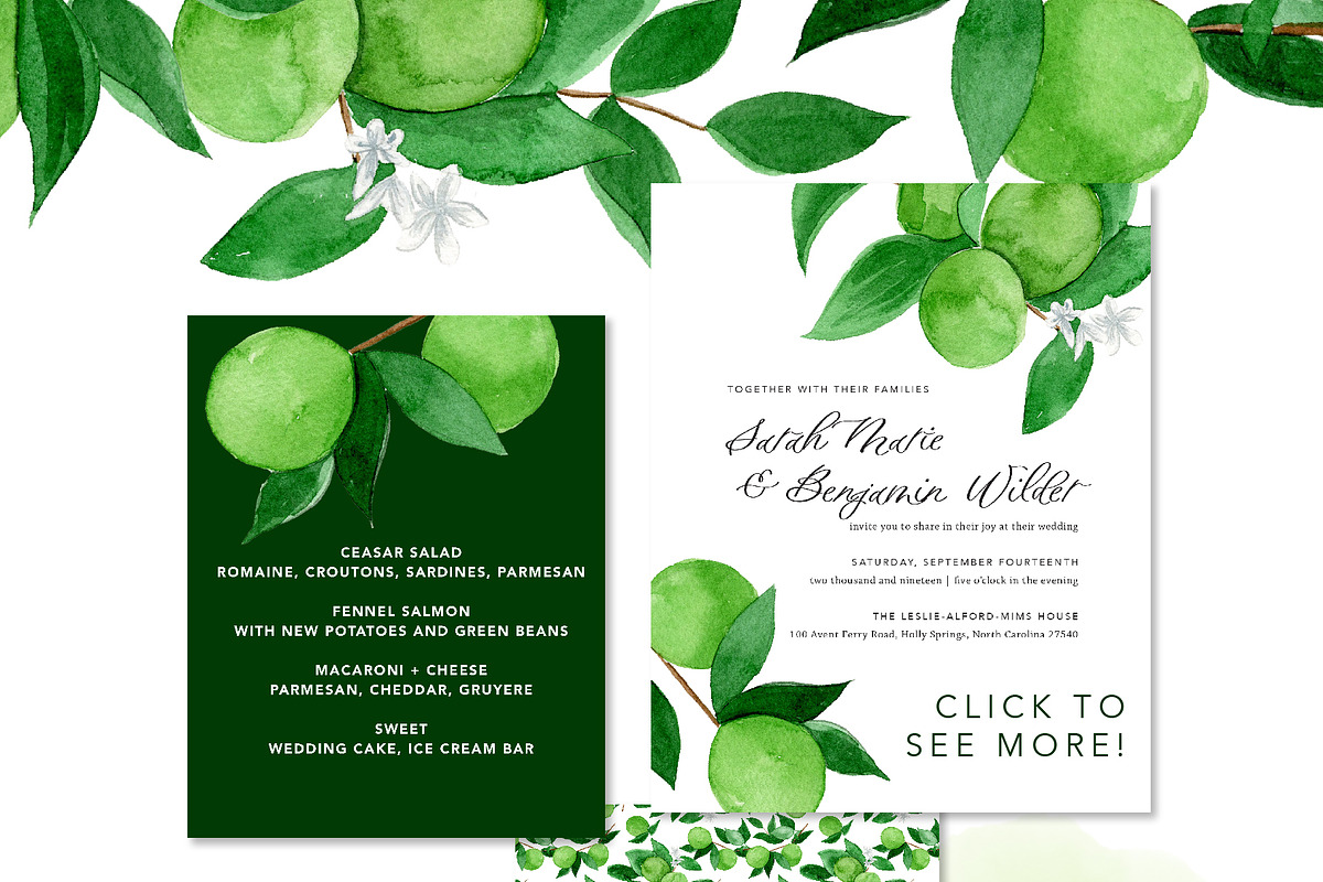 Juicy Watercolor Lime Set, an Illustration by One and Only Paper (Photo 3 of 6)