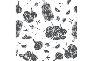 Garlic seamless pattern