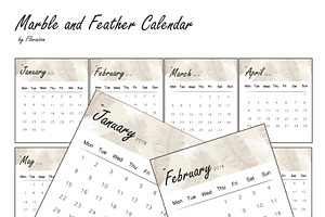 Marble and Feather Calendar 2018