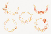 Gold Floral Wreath Clipart, a Decorative Illustration by STASIstudio (Thumbnail 3 of 3)