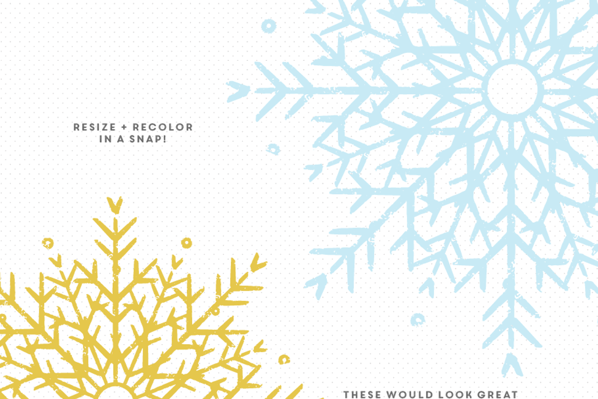 Vector textured grungy snowflakes, a Texture Illustration by Palette Pursuit (Photo 3 of 5)