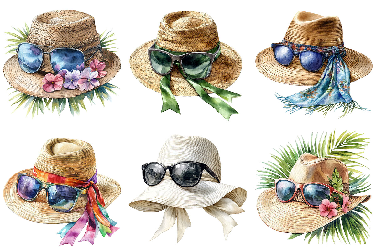 Summer Elegant Hat Clipart Bundle, an Illustration by Pixels.Craft (Photo 8 of 8)