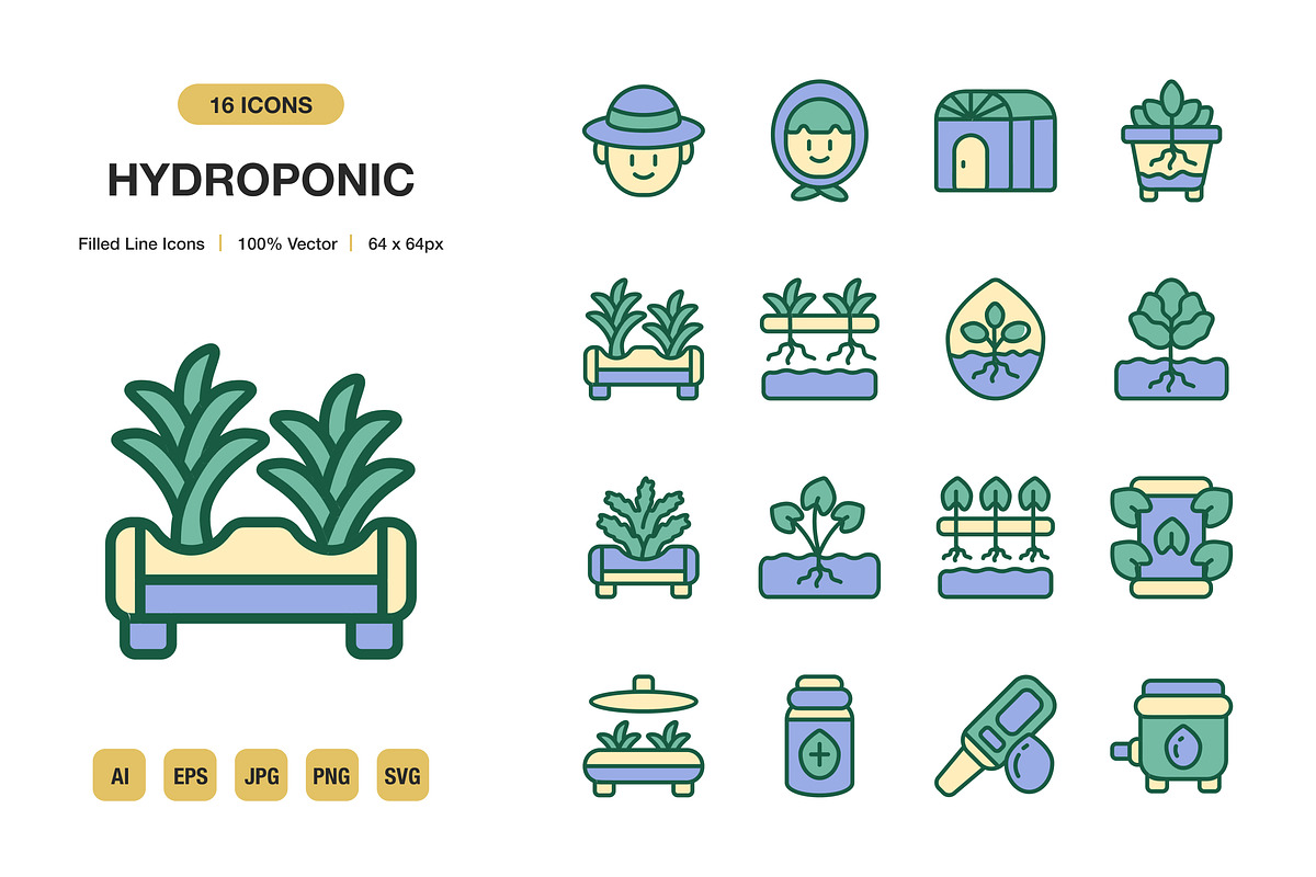 Hydroponic Color Icons, an Icon by Spacepixel Creative