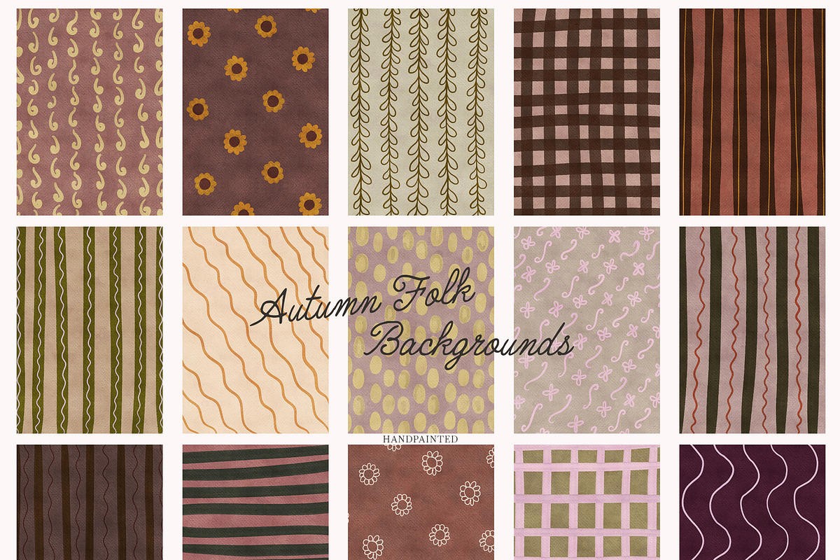 Autumn FOLK Frames & Backgrounds, a Decorative Illustration by SunnyAfternoons (Photo 11 of 13)
