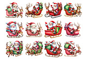 Santa Riding Sleigh Reindeer, an Illustration by Design Market (Thumbnail 3 of 3)