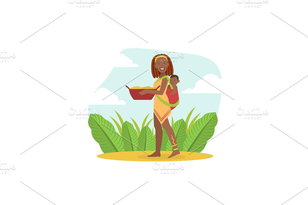 Smiling African Woman in, a Person Illustration by TopVectors