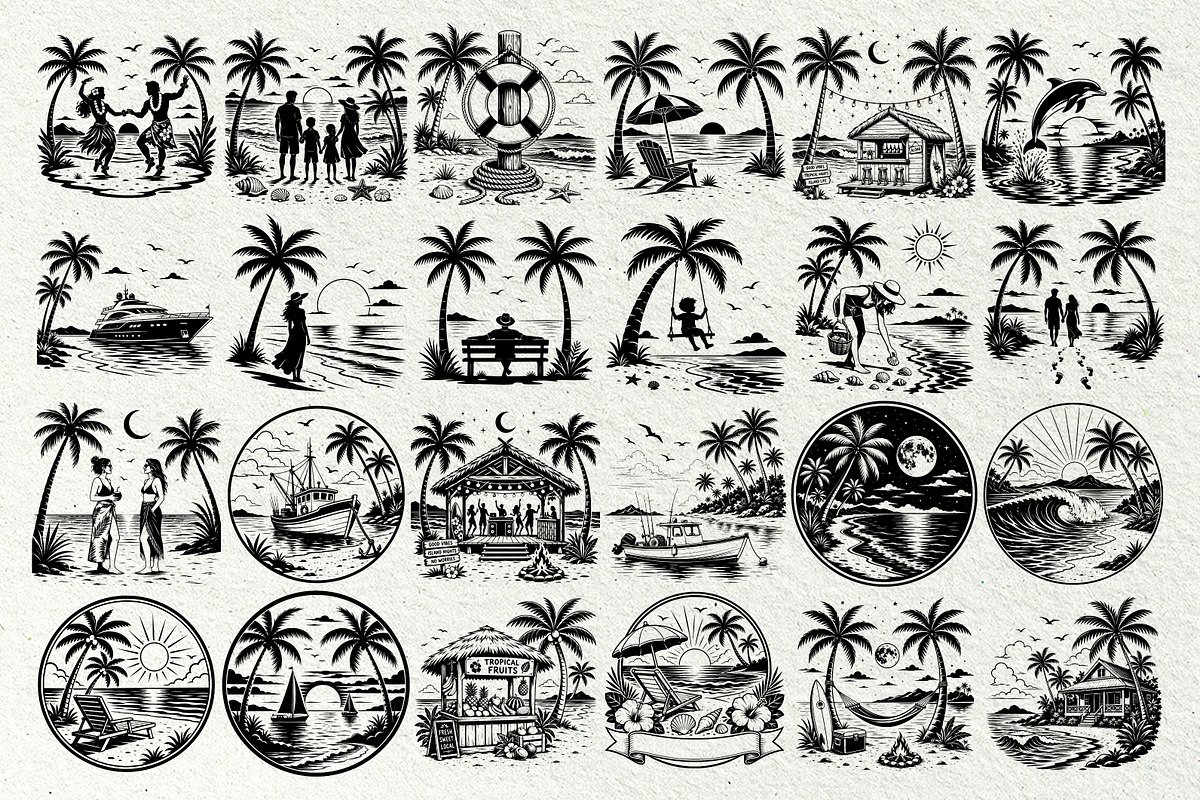 Beach Scenes SVG Graphics, a Seasonal Illustration by DENIDigitalArtSudio (Photo 5 of 8)