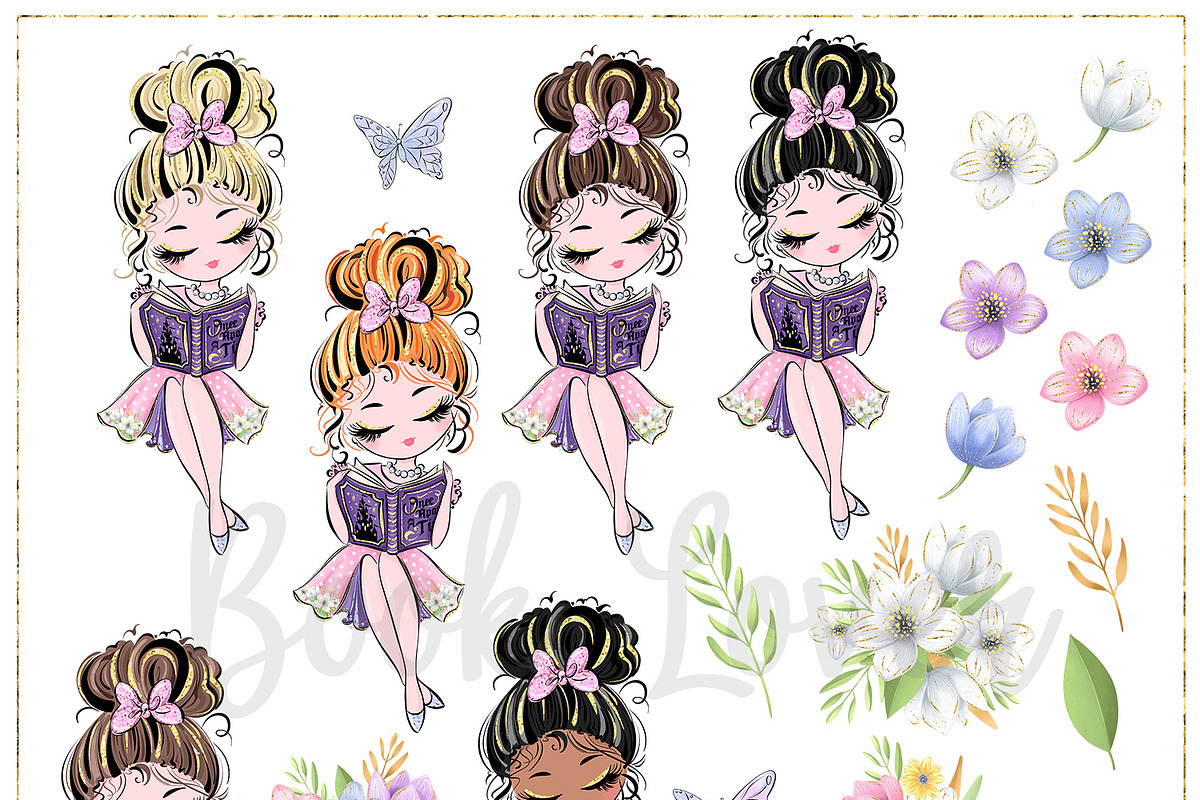 Book Lover Hand Drawn Clipart, a Decorative Illustration by Masha  Studio (Photo 8 of 8)