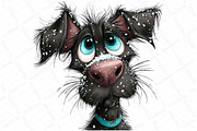 Whimsical Christmas Black Dog Clipar, an Illustration by DreamPrint404 (Thumbnail 3 of 7)