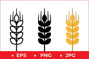 Wheat Ear Icons, a Solid Icon by Artonix (Thumbnail 1 of 2)