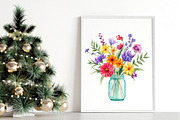 watercolor Flowers in jar Clipart, an Illustration by Canvas Craft (Thumbnail 6 of 6)
