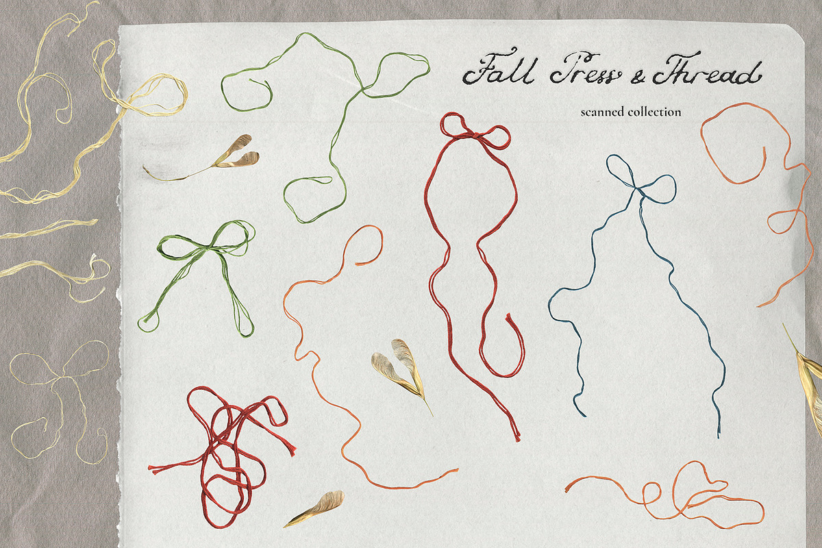 Fall Press & Thread - Collage Kit, an Object Graphic by Watercolor_Ma (Photo 2 of 10)
