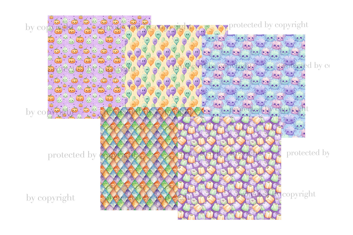 Cute Halloween Paper | Kawaii, a Pattern Graphic by GlamArtZhanna (Photo 3 of 3)