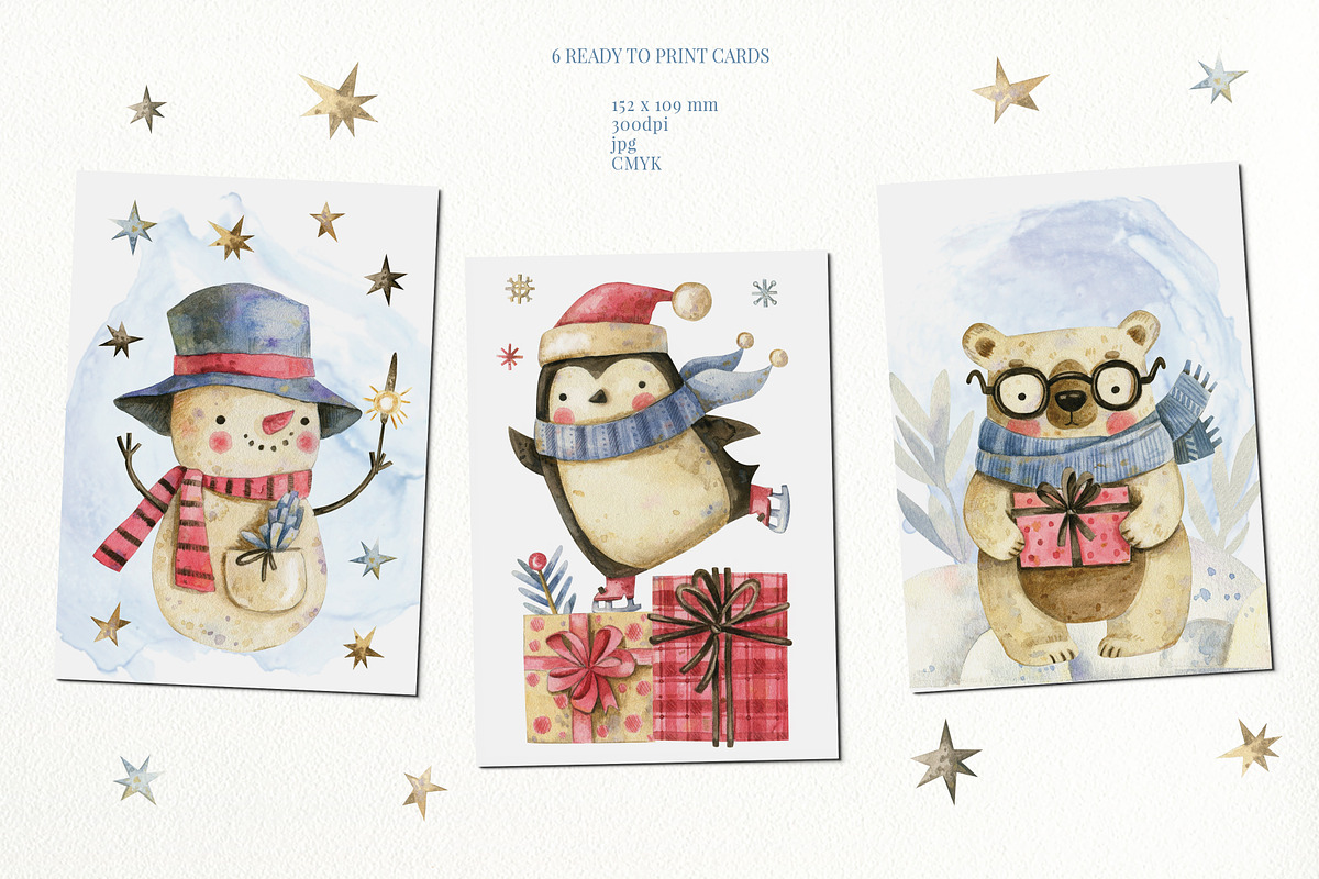 Christmas friends. New Year's set., an Animal Illustration by babenkoirusa (Photo 8 of 15)