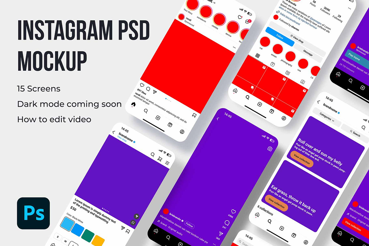 Instagram Template Mockup PSD, a Social Media Template by Dilshod Sobirov (Photo 1 of 19)