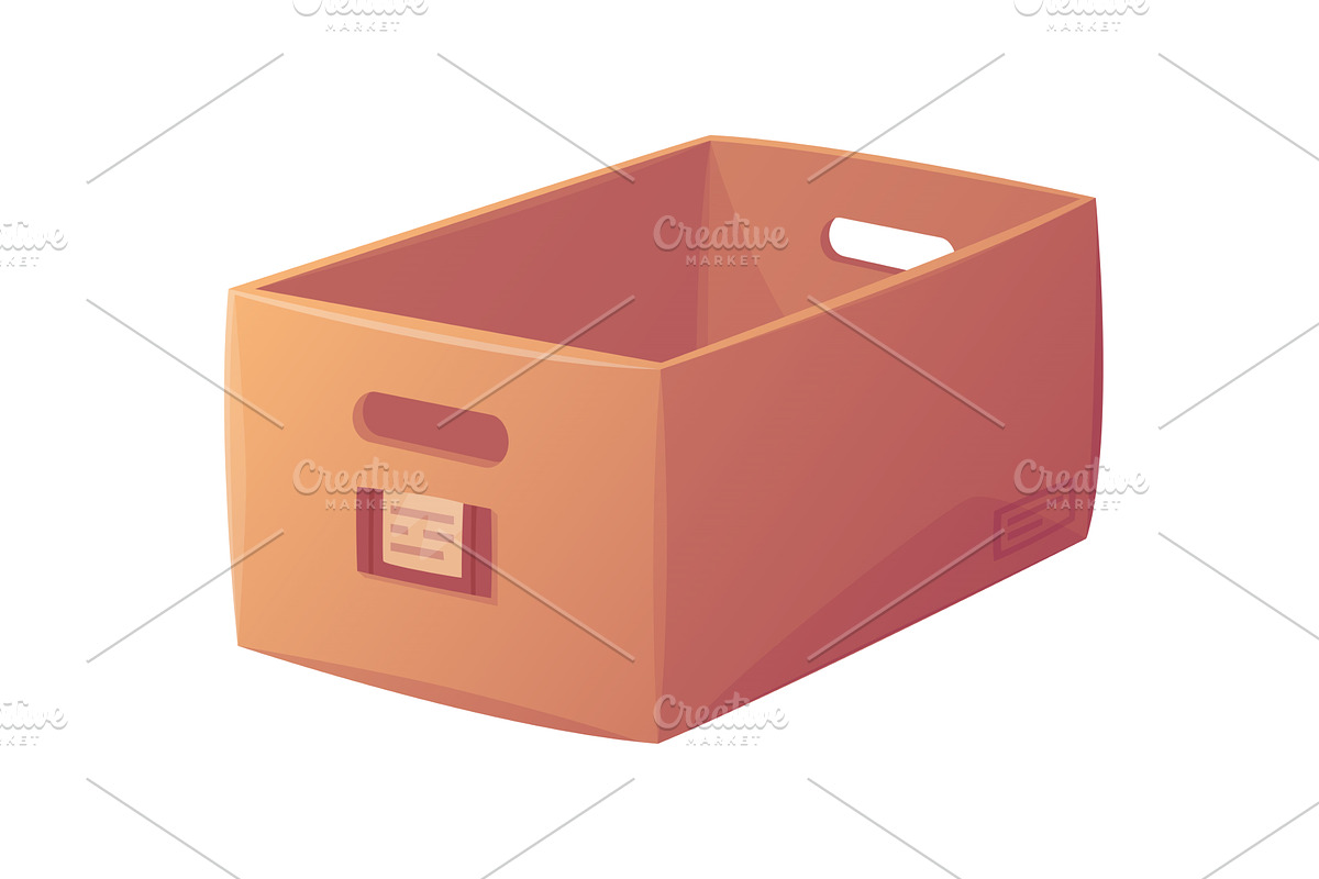 Cardboard Box as Paper Packaging, an Object Illustration by TopVectors
