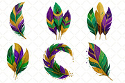 Watercolor Mardi Gras Feathers, an Illustration by Black Bird Studio (Thumbnail 2 of 6)