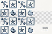 Indigo Sea Marine Watercolor Pattern, an Animal Illustration by YarovaArt (Thumbnail 7 of 12)