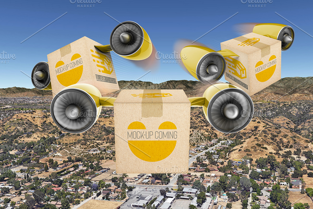 Delivery Cargo Box PSD Mockup, a Cups & Container Mockup by Sinlatown (Photo 5 of 6)